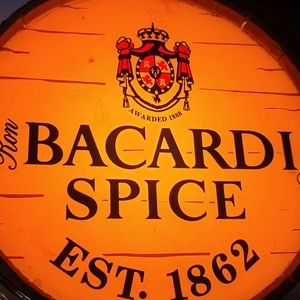 Vintage 1996 Bacardi Spice Rum Wood Barrel End Wal